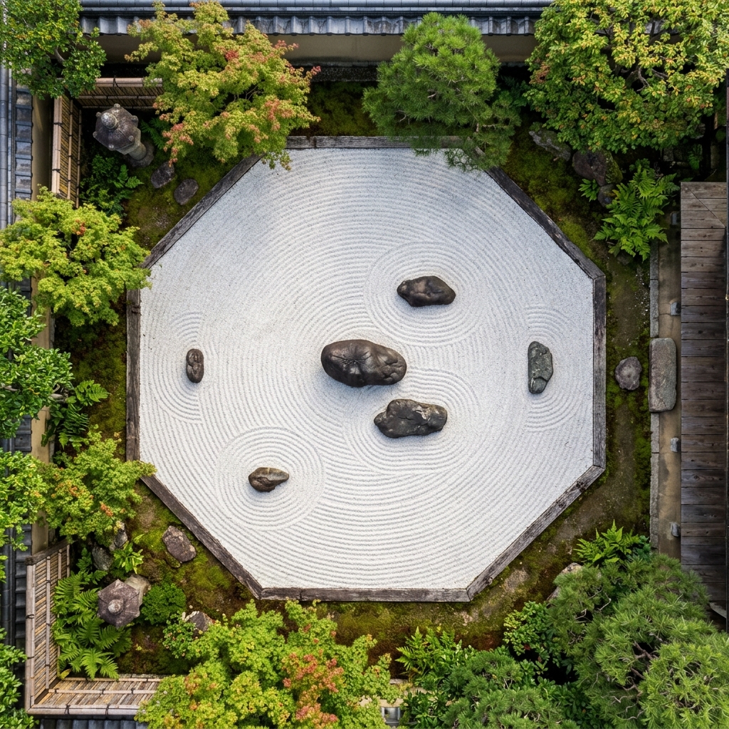 Vườn thiền cát trắng truyền thống Nhật Bản