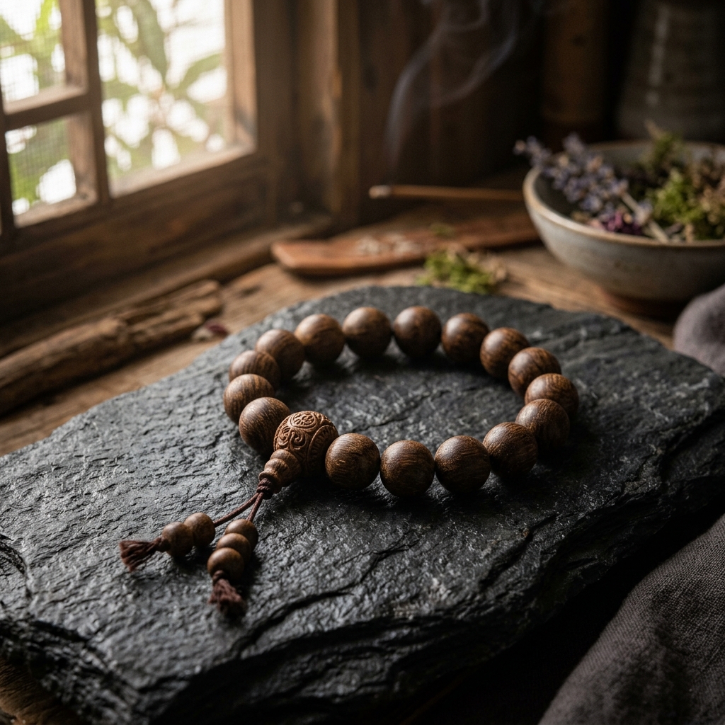 Vòng Tay Trầm Hương Mix Bạc